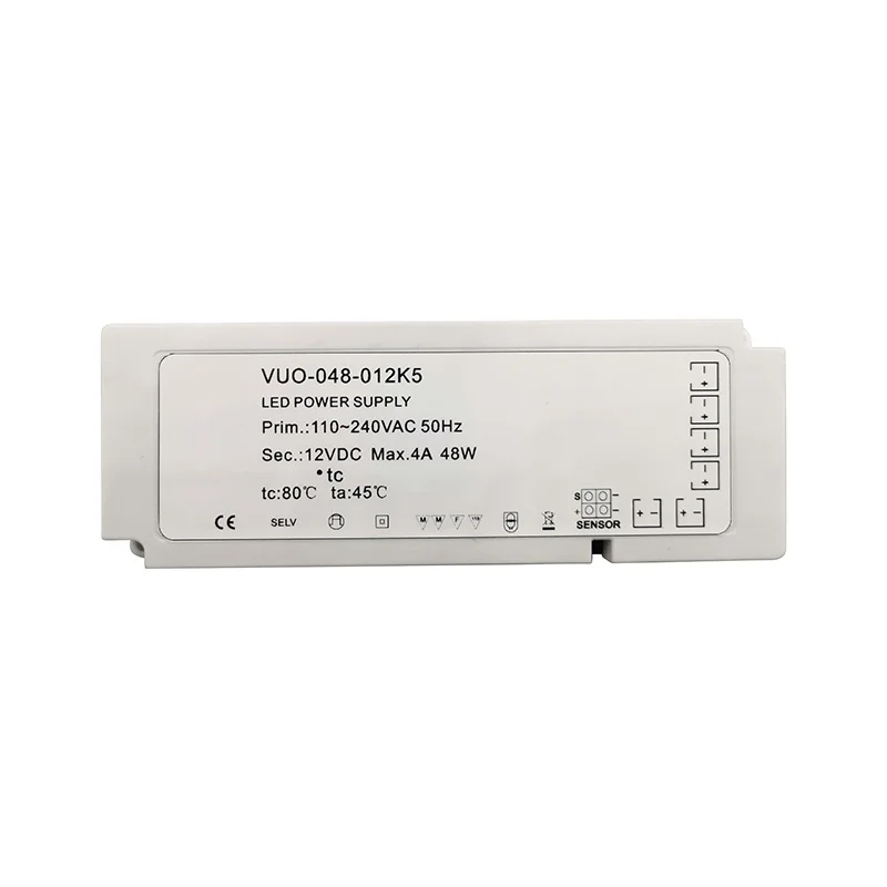 SAA CE ROHS certified dupoint cabinet power supply 12v 4a 24v 2a dc 48w ultra slim cabinet led driver with sensor ip20/ip44