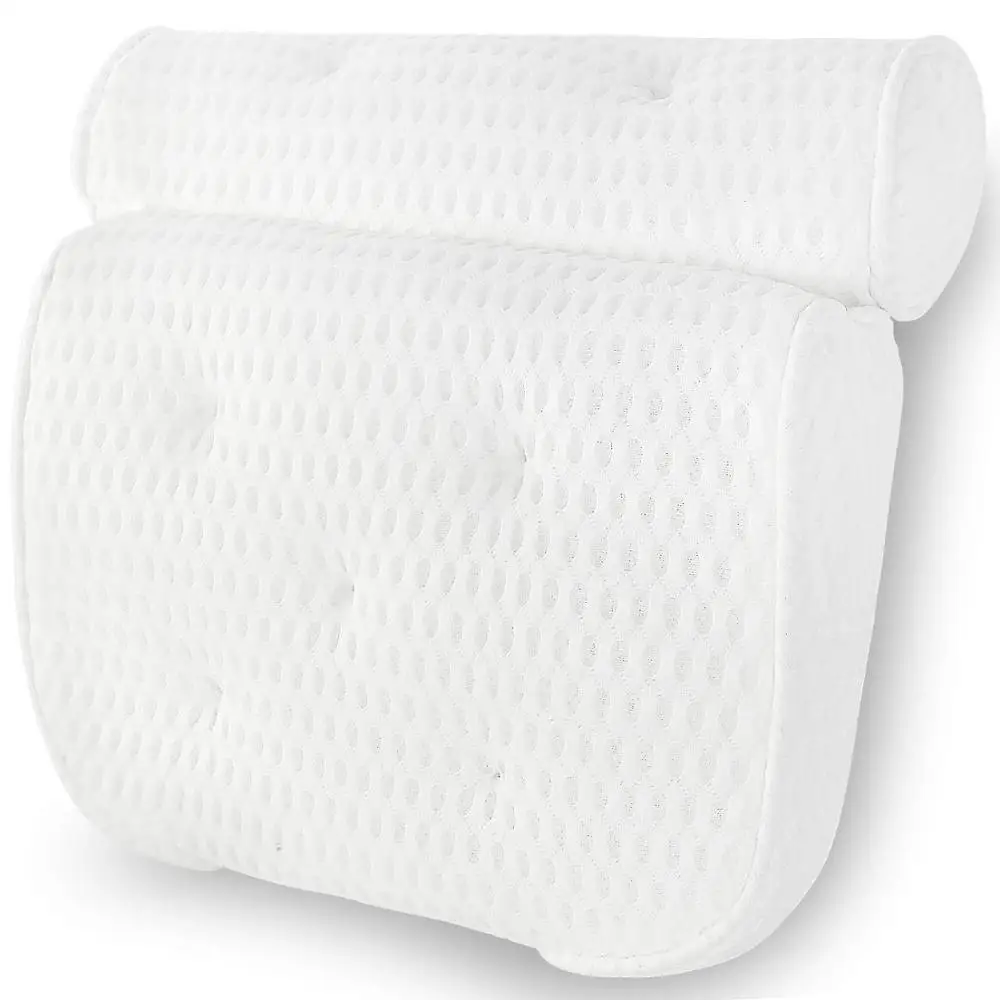 Hot Selling Bath Pillows,4D Air Mesh Spa Bathtub Pillow for Neck Head and Back Support, with 7 Large Suction Cups