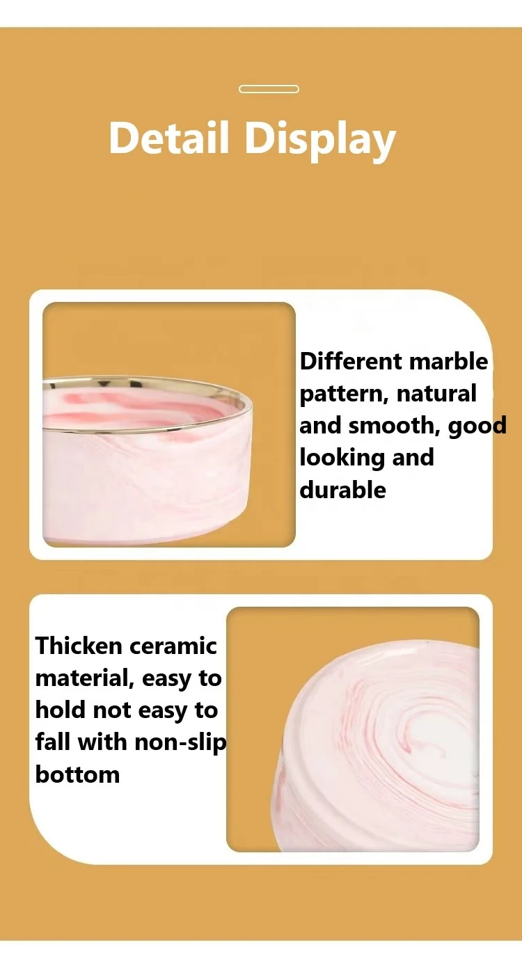 Luxury Marble Pattern Pet Dog Ceramics Water Bowl Dog Feeding Bowl With Stand For Dogs Cats Other Pets