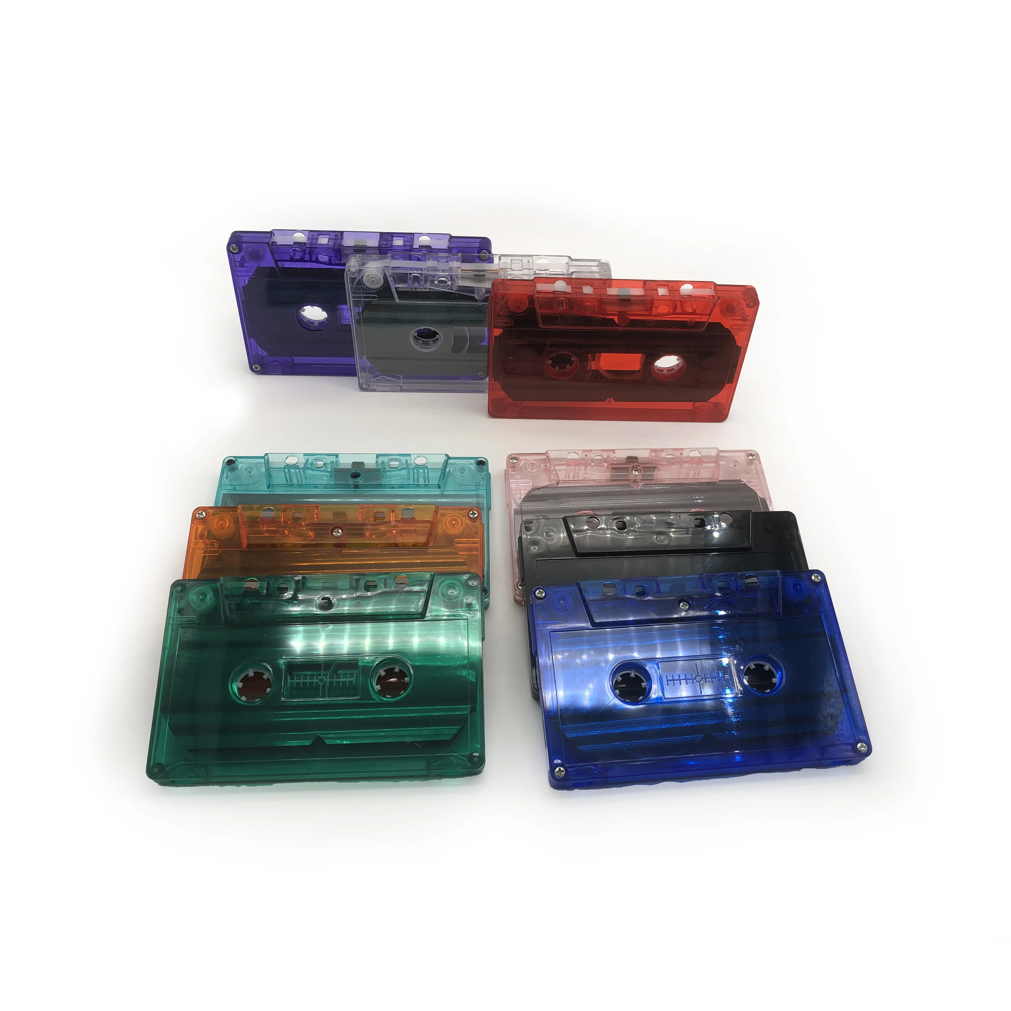 OEM wholesale custom manufacturing colored blank transparent case Cassette Tape