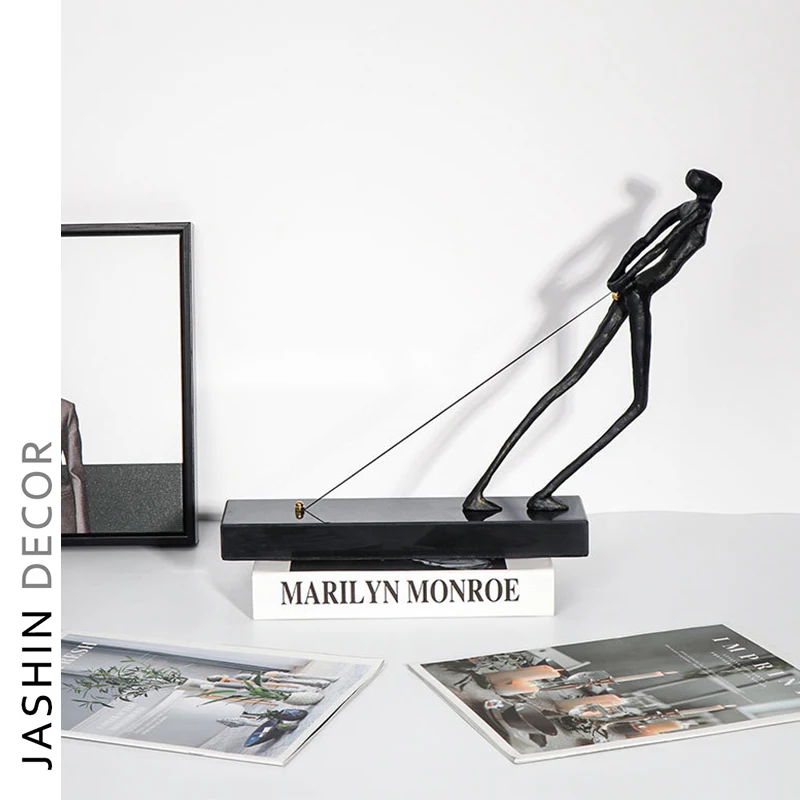 Nordic Creative Home Furnishing Cabinet Living Room Simple Iron Characters Ornament