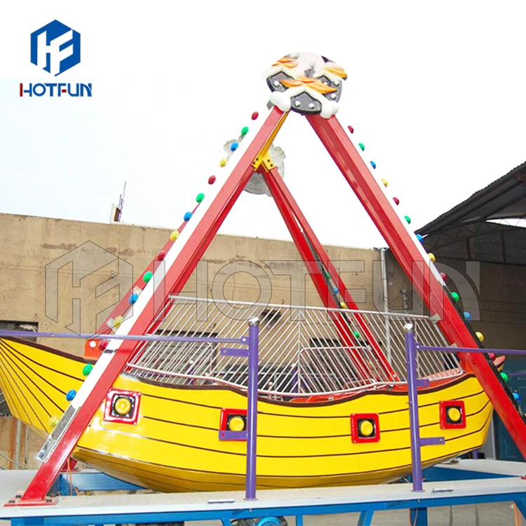 Hotfun attractions for children portable  amusement rides trailer mounted theme park rides mini trailer pirate ship for sale