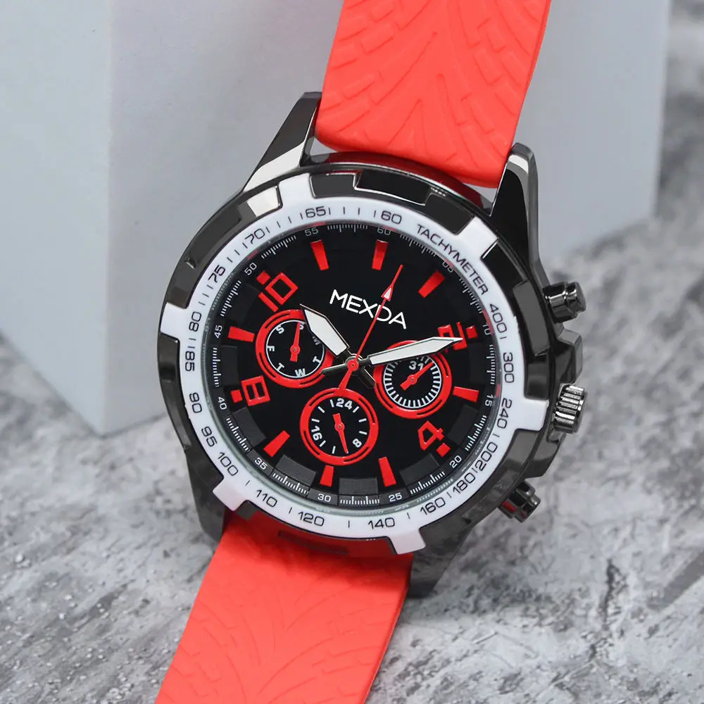 mexda brand Wholesale Custom Luxury Stainless Steel case sport Multi functional Wristwatches for men