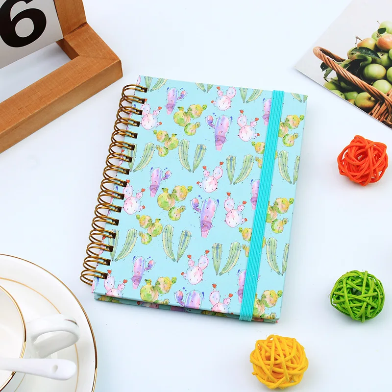 Logo Support Wholesale A5 Diary Notebook Spiral Notebook Hard Cover Loose Leaf Notebook Thickened Horizontal Line