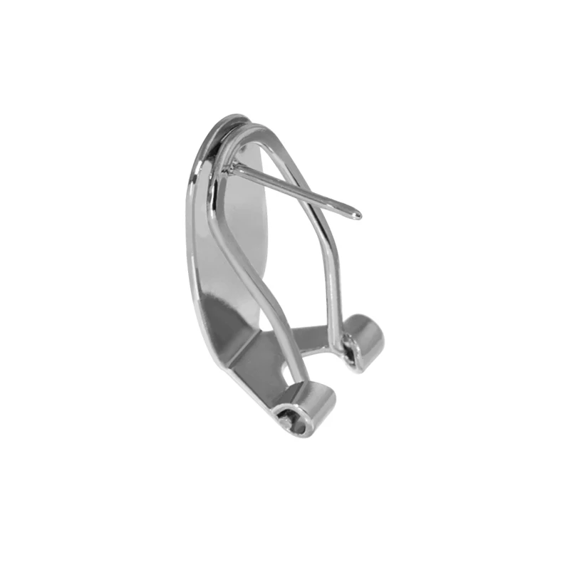Silver color fingernail earring backs Post With Clip flat back earrings brass earring components jewelry findings