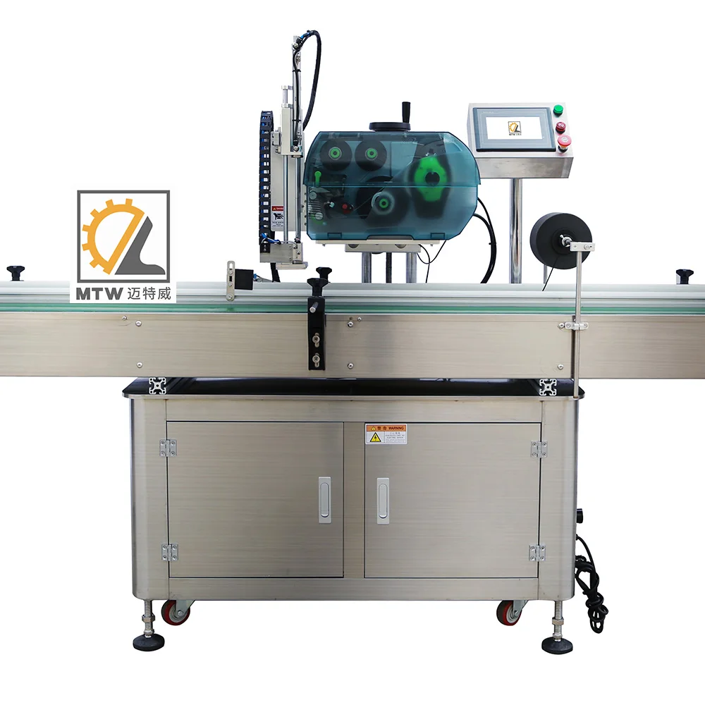 MTW automatic QR code bar code label printer & applicator printing & labeling machine for bags box carton flat surface