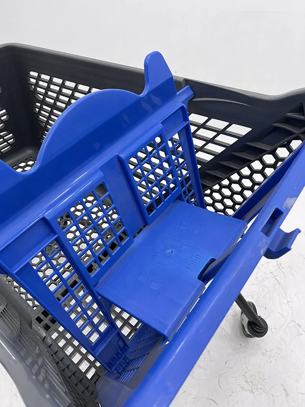 Hong He Supermarket Store Plastic Shopping Trolleys Folding Wire Carts
