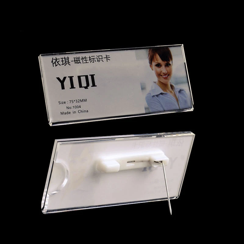 Wholesale Personalised Pvc Hard Plastic Nametag Badges Custom Printed Company Design Brand Logo Pvc Name Tag Badge