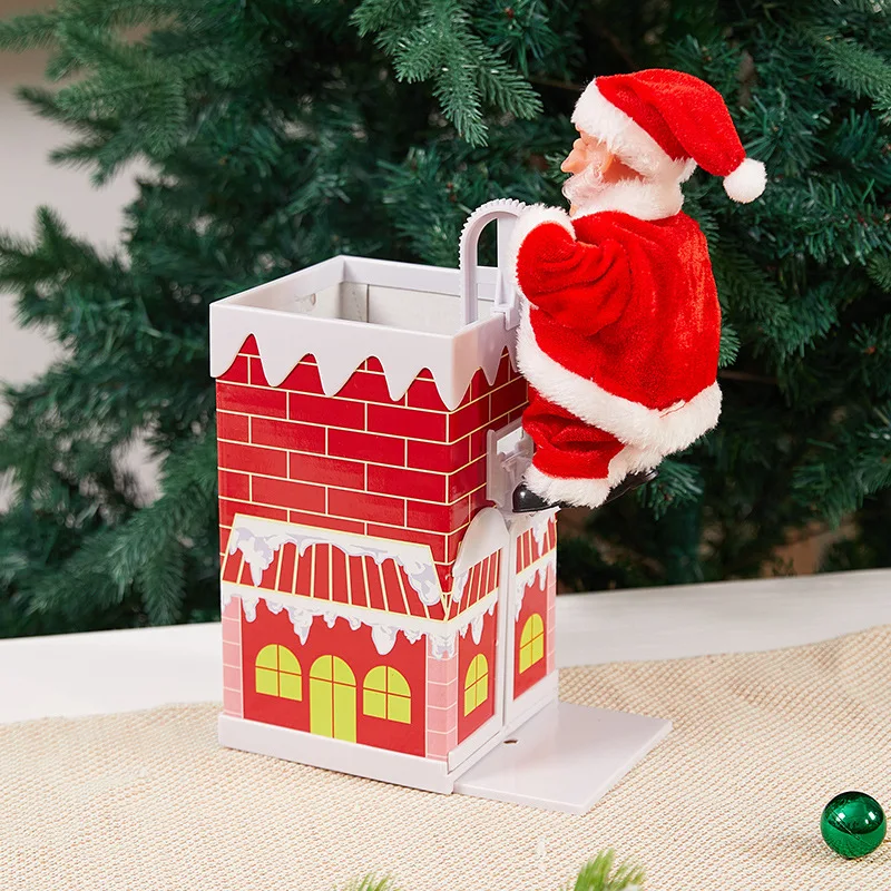 Musical and Dance Climbing Ladder Electric Santa Claus Climbing Rope Decoration Christmas Super Plush Doll Toy of Children Gifts