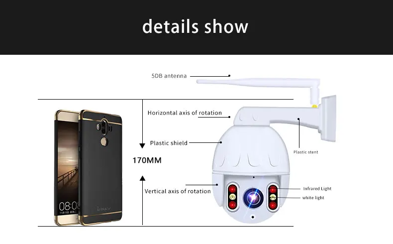 
2mp 3mp 4mp wifi outdoor ptz ip camera pt wireless wired 5X digital zoom pan and tilt p2p ai security cctv camera 
