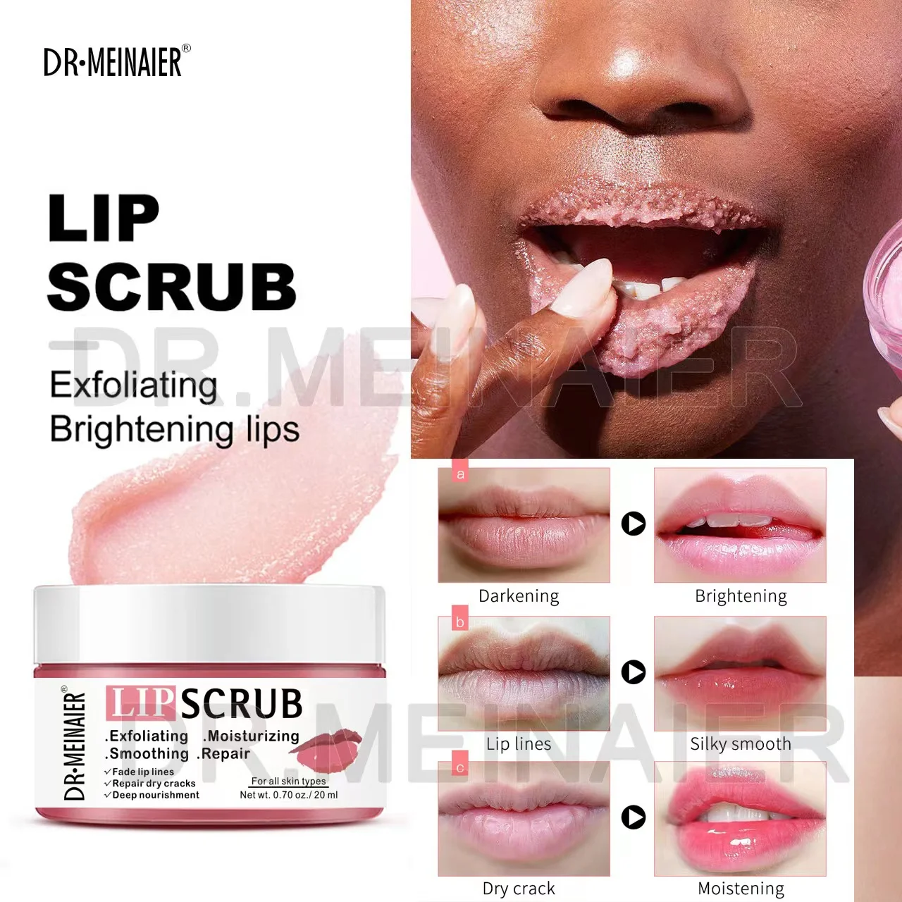 Private label  Vegan LIP Scrub  OEM Private Label Organic Vegan Exfoliating   Sugar Pink Lip Scrub