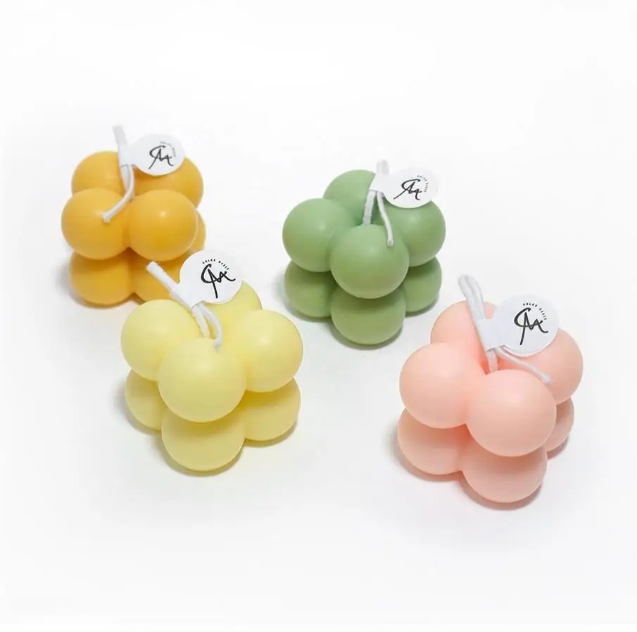 Ball cube candle Macaron Colors Mini Cube Bubble Candle for Home Decor Photo Wedding Gift