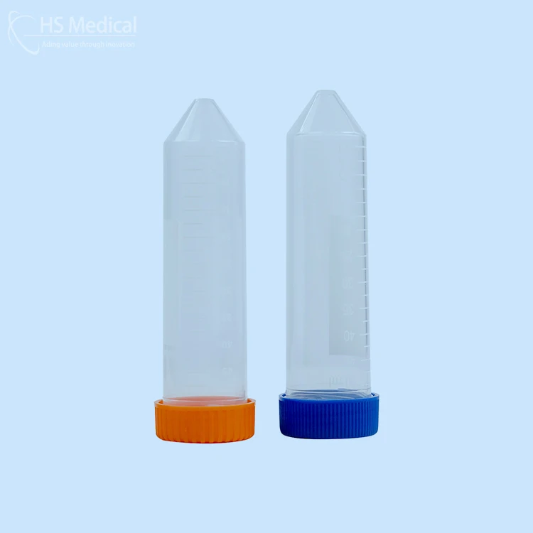 Hs Medical Laboratory Disposable White PP Plastic Graduated 50ml Centrifuge/Test Tube With Screw Cap