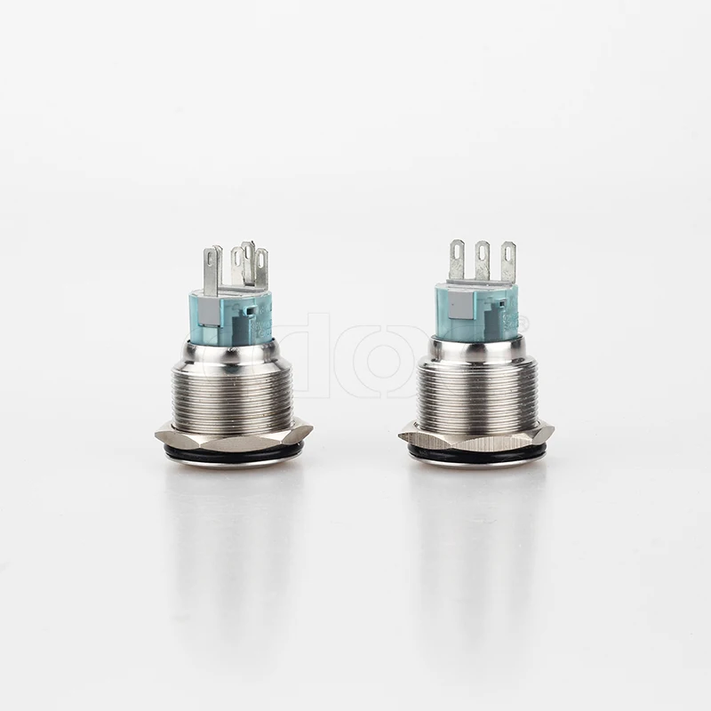 waterproof ip67 1no1nc 2no2nc momentary pin terminal Metal button  round Power switch with light