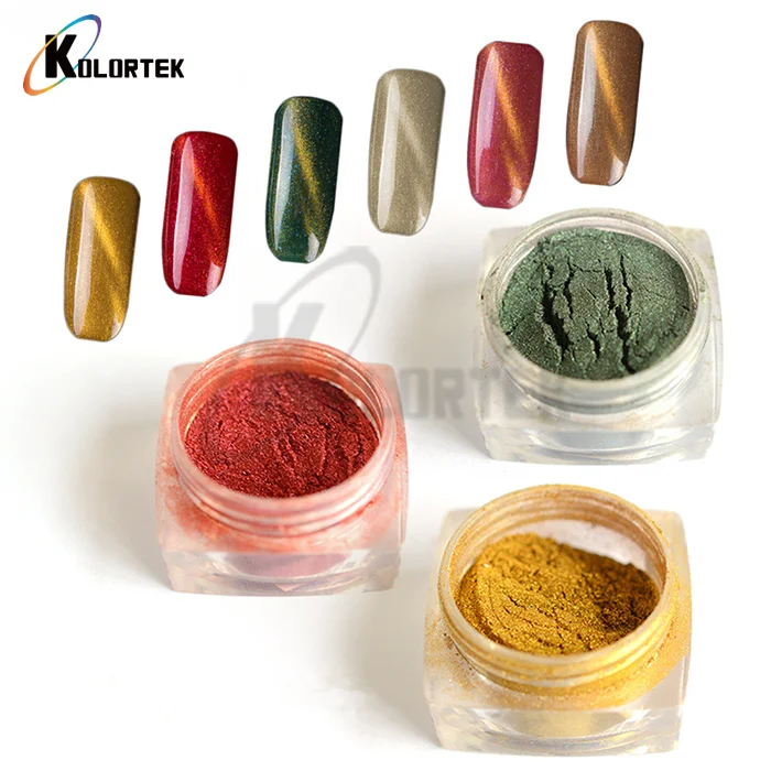 Cat Eye Pigment 3d Magnetic Chameleon Pearl Mirror Effect Pigment Powder For Nail Art Polish