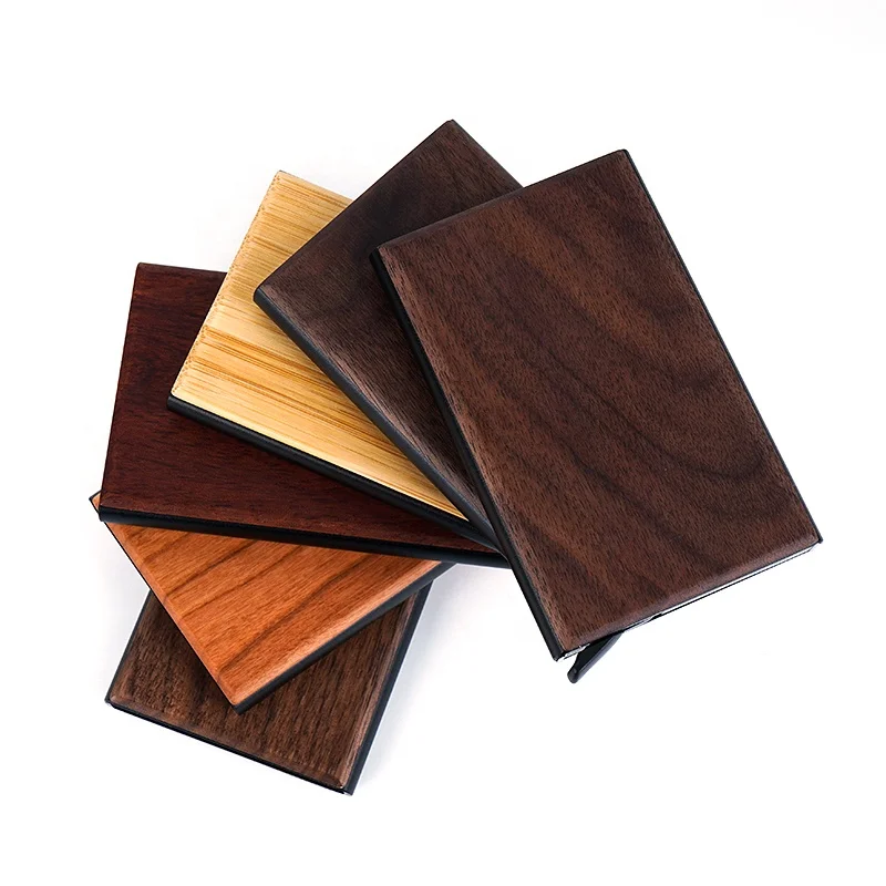 Wallet Ultra Thin Wood Wallet  Card Holder For Men  Wooden Natural Wood Card Case