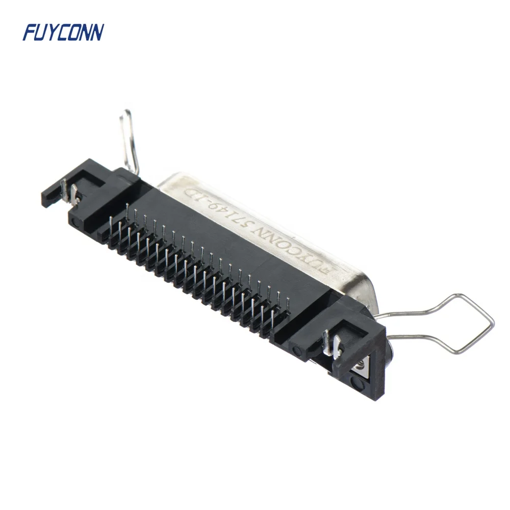 Right Angle PCB Centronic Connector, 2.16mm pitch Female Type 14pin 24pin 36pin 50pin 64pin R/A PCB DDK Connector Supplier