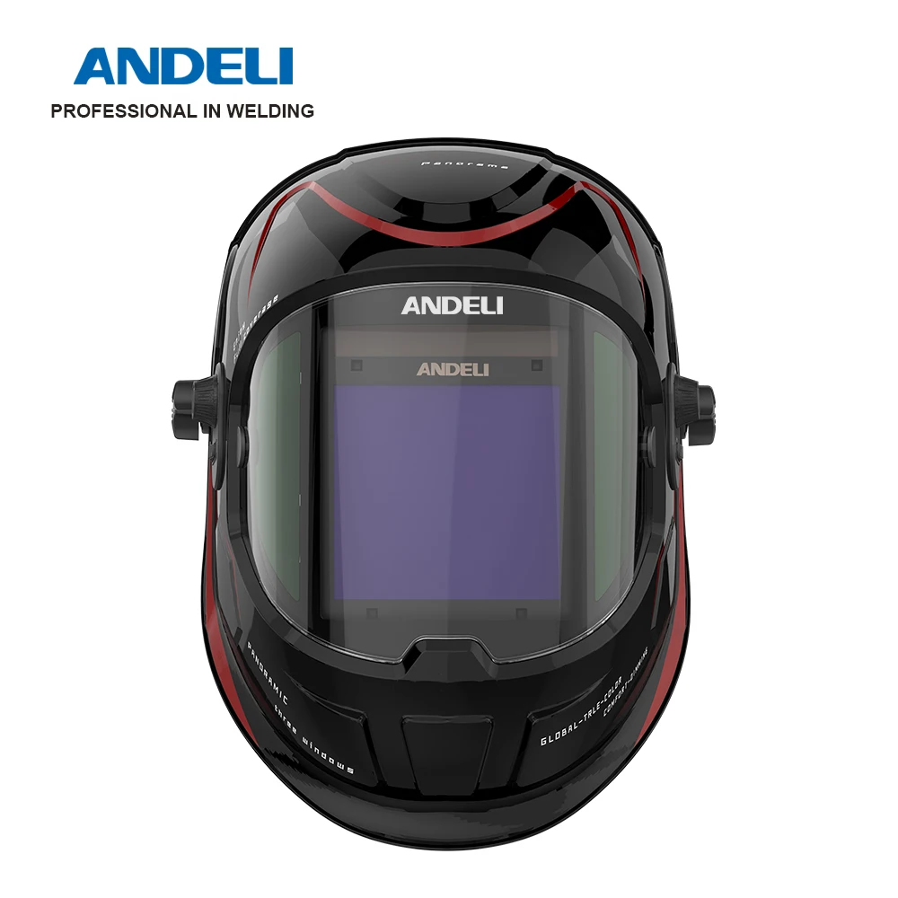 ANDELI  USA Free Shipping Auto Darkening Welding Helmet Large Screen 180 View True Color Solar Welding helmet 4 ARC Sensors