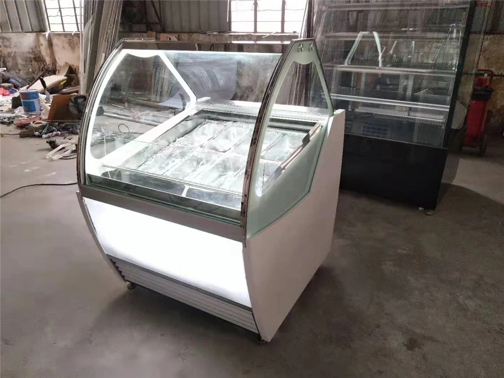 Freezers Ice Cream Display Freezer Stainless Steel and Glass Ice Cream/ Popsicle/ Haagen-dazs Direct Cooling / Air Cooling N-ST