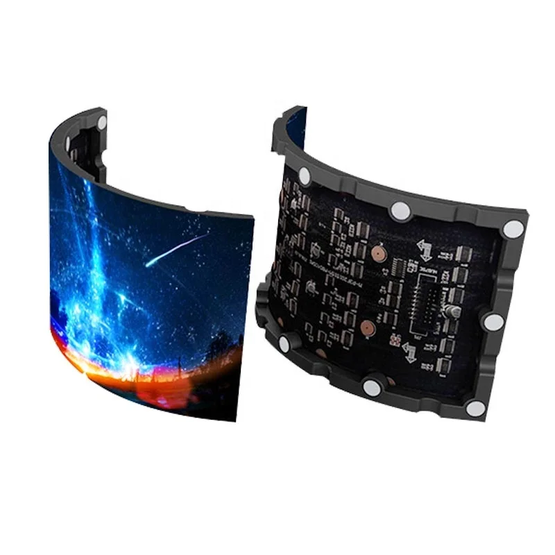 Indoor P1.8 P2 P2.5 P3 P4 Soft Module Curved Flexible Led Display Screen For Cylindrical Column Use LED video panel