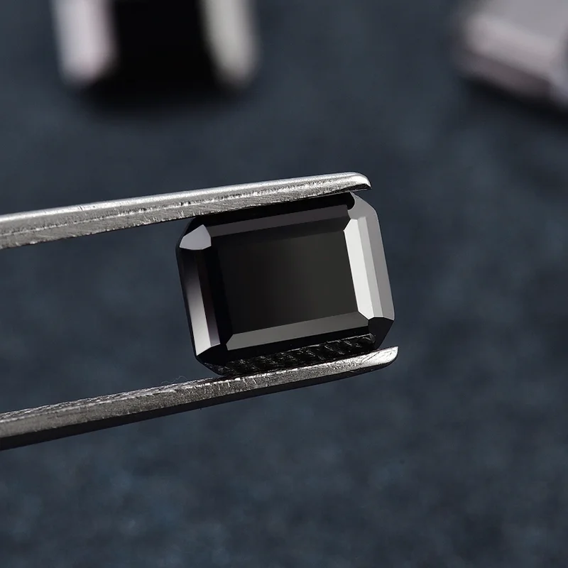 Gemstone Black Emerald Loose Moissanite Diamond For Making Engagement Ring Earings Necklace