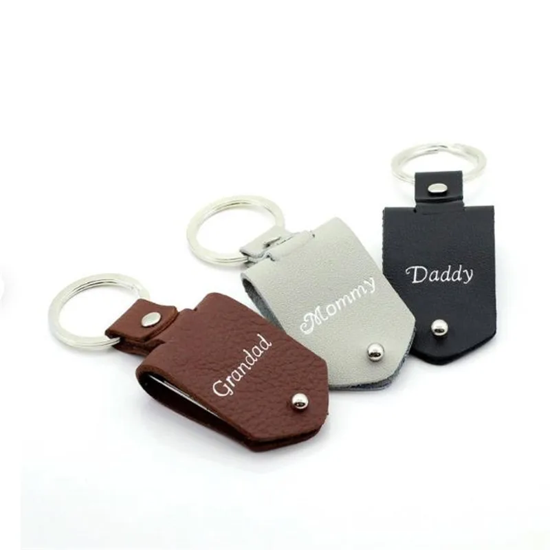 Сублимационный персонализированный брелок для фотографий из искусственной кожи ручной работы на День отца, подарок для мамы