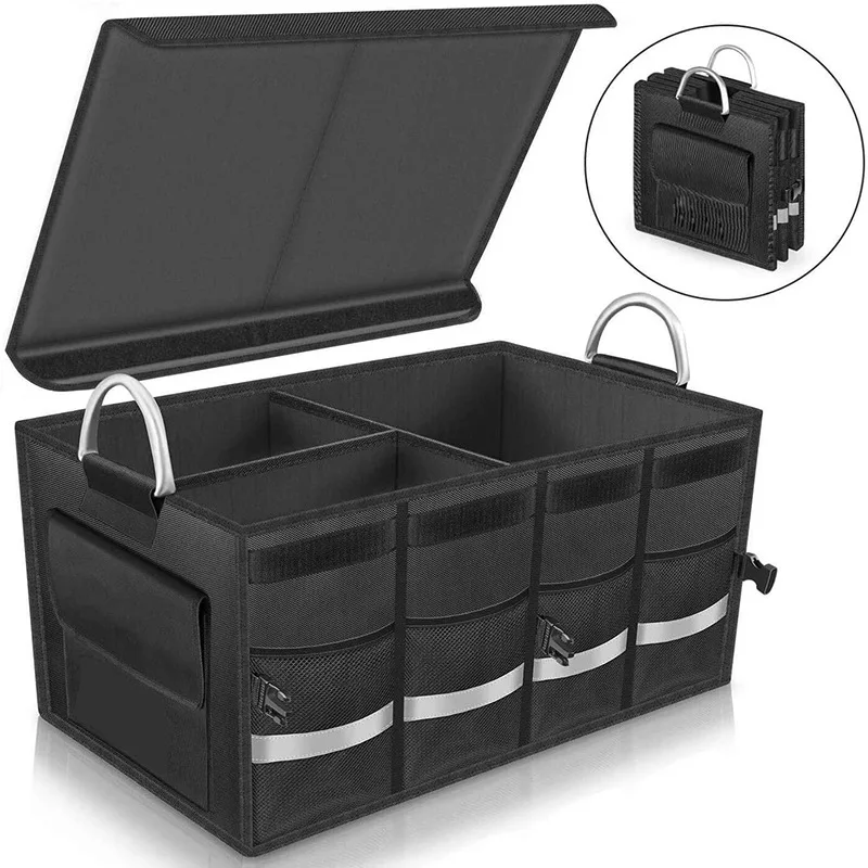 2022 Multipurpose Portable Waterproof Heavy Duty Collapsible Cargo Storage Container Car Trunk Organizer with Foldable Cover