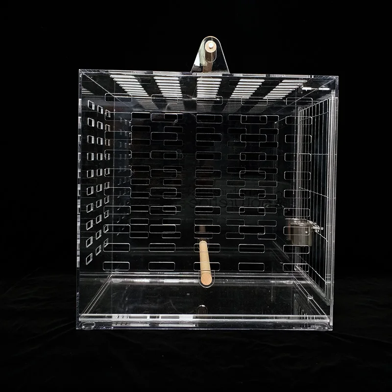 Factory custom large clear transparent pmma plexiglass acrylic pet bird parrot breeding house cage box square acrylic bird cage