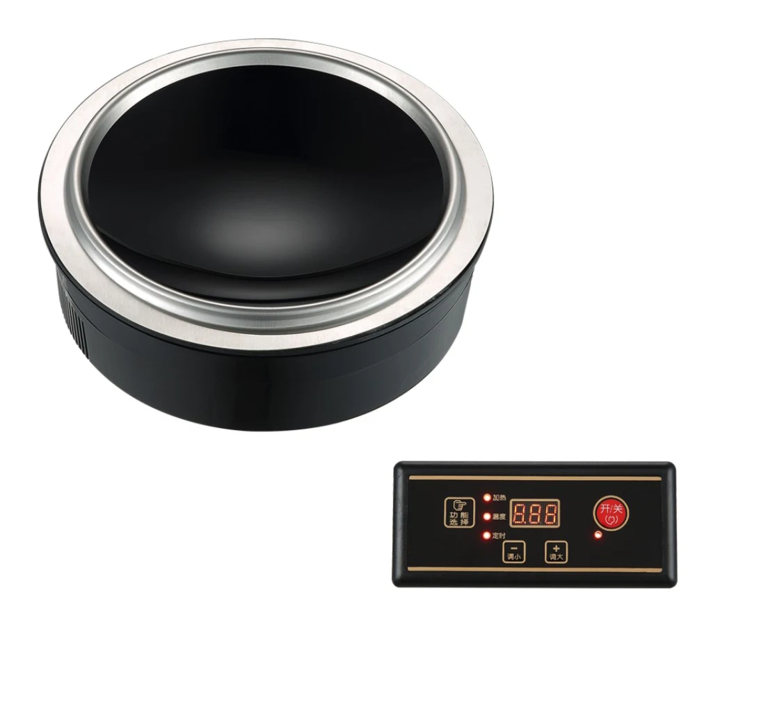 
Premium round black Commercial Concave Fry Induction Wok Cooker 