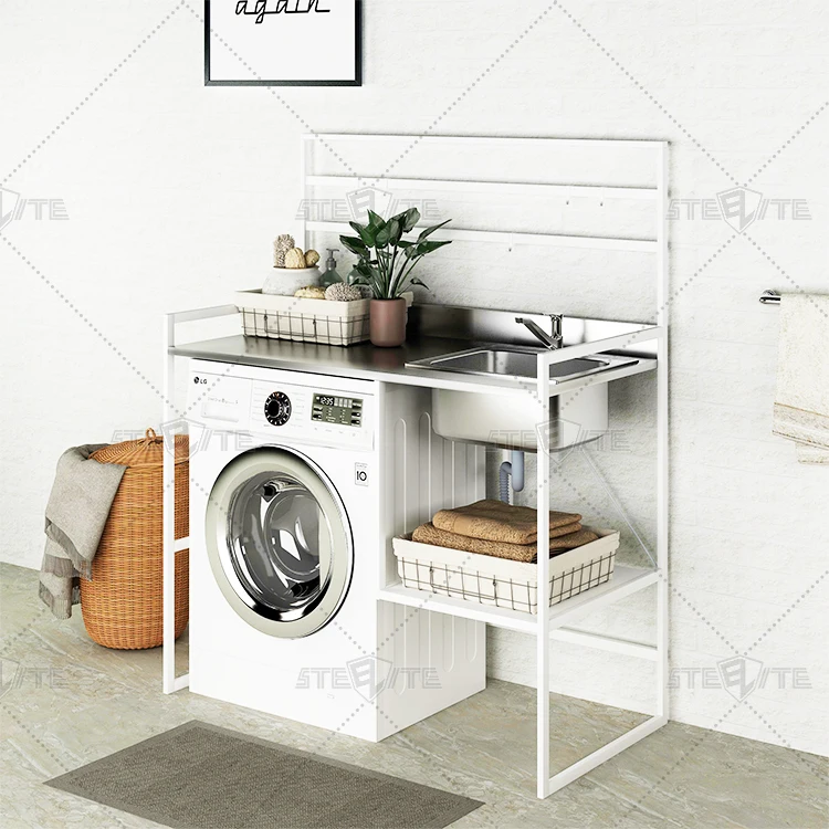Modern Design 3 Tier Steel Storage Rack Bathroom Furniture Toilet Rack Balcony Washing Machine Rack