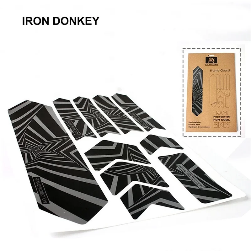 IRONDONKEY Luminous Film Bicycle Scooter Frame Protective Stickers Creative Body Reflective Bike Stickers for Balance