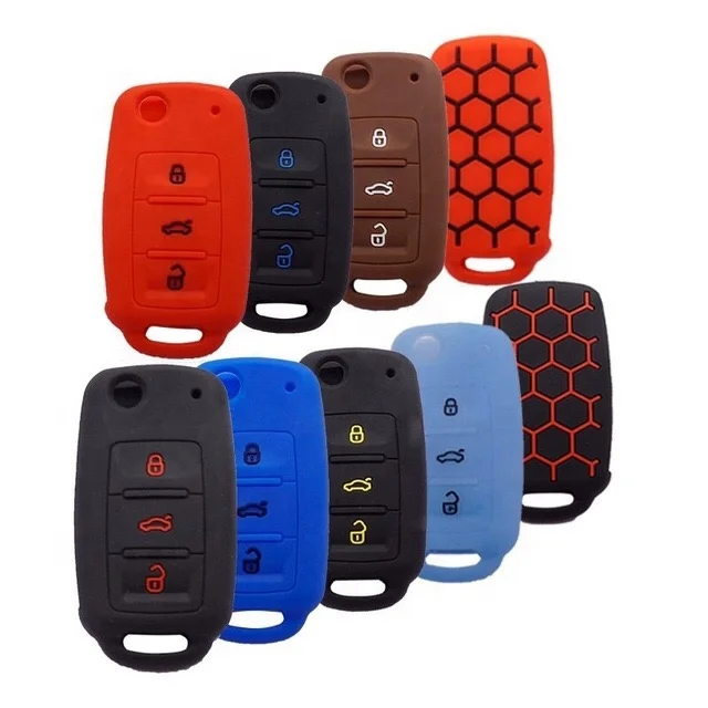 New Design Silicone Skin Smart Car Key Fob Cover Case Silicon Car Key Cover for VW GTI