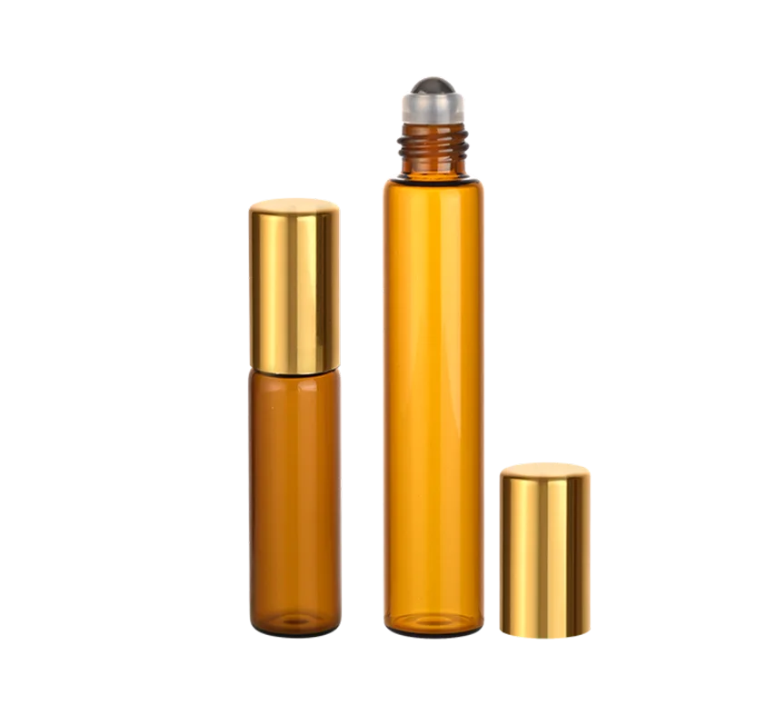 10ml Glass Roll On Bottles Square Round Matte Black White Transparent Essential Oil Perfume Bottle with Stainless Steel Roller