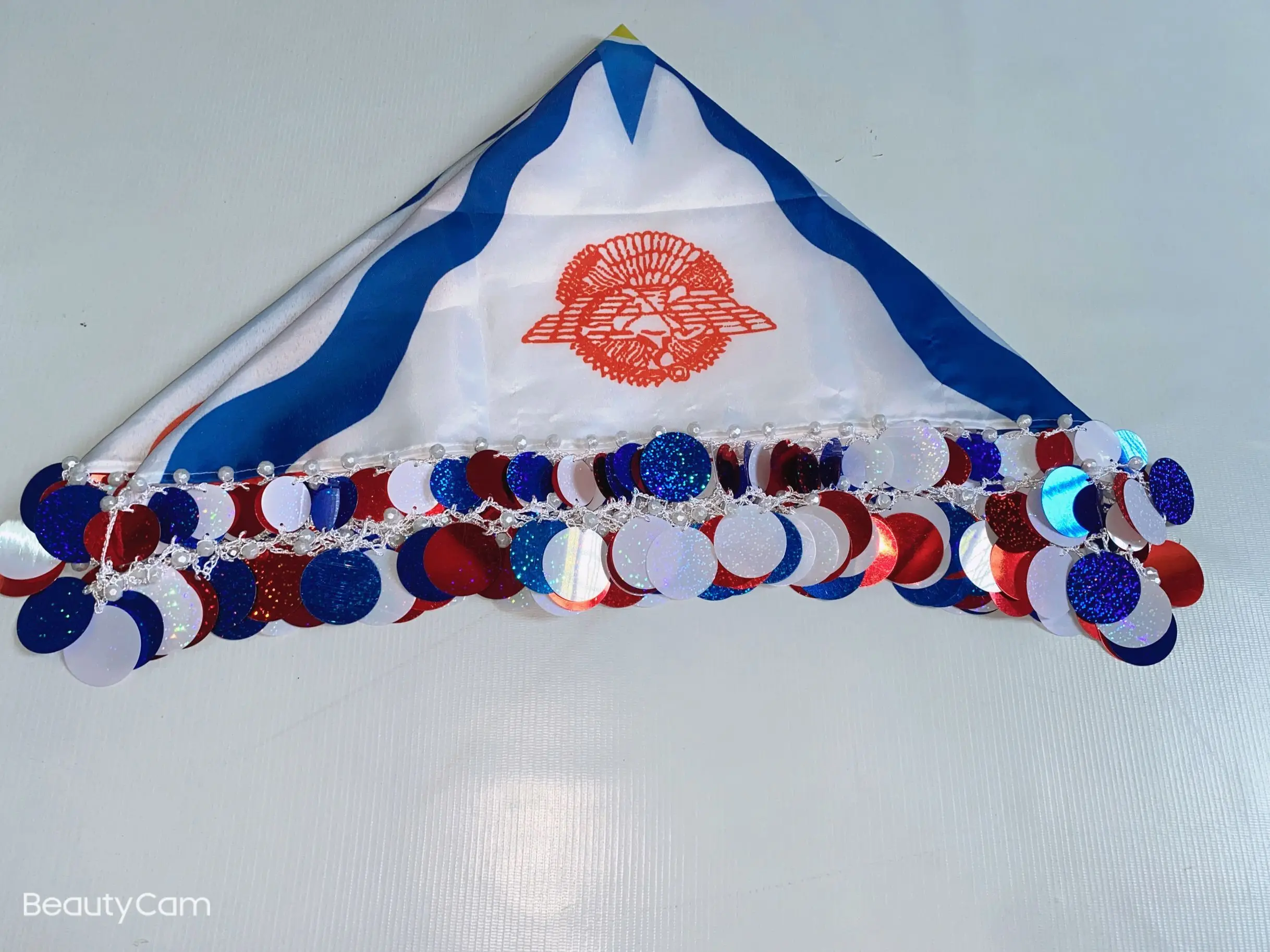 Shine Multicolored Laser sequins Dacron assyrian flag yalikhta Square Scarf Hand kerchief for Wedding Accessory