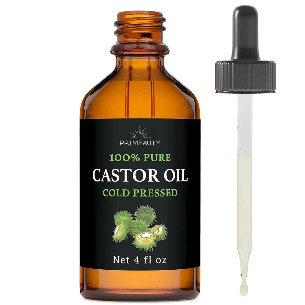 Private Label Custom Black Seed Castor Oil Hair Growth Serum Lashes Hair Growth Cold Pressed Hexane Free Castor Oil