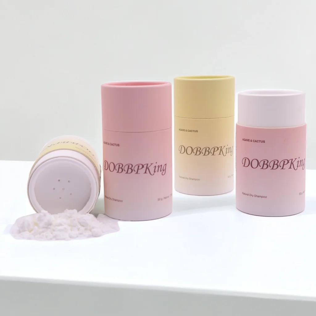 Eco friendly reusable paper shaker tube wholesale cardboard round loose powder container packaging with sifter