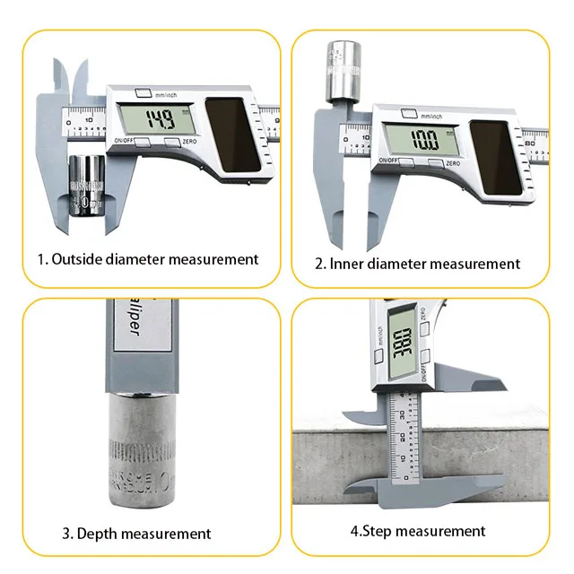 Solar plastic caliper electronic  digital display 0-150mm mini caliper play jewelry measuring vernier caliper