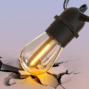 Новый S14LED лампа строка открытый водонепроницаемый Патио Сад Рождество лампы медный дактилоскопический запорный клапан 110V E26 Сигнальное освещение