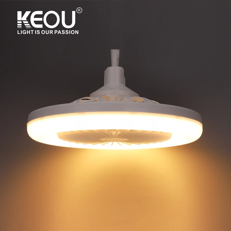 Keou Remote Control Adjustable Wind Speed And CCT 50W Bedroom Ceiling Fans With Lights