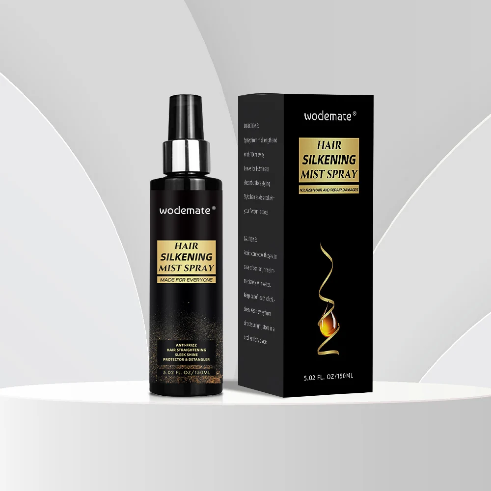Wodemate Private Label Silkening Mist Hair Spray Leave In Hair Styling Strong Soft Hold Hair Spray