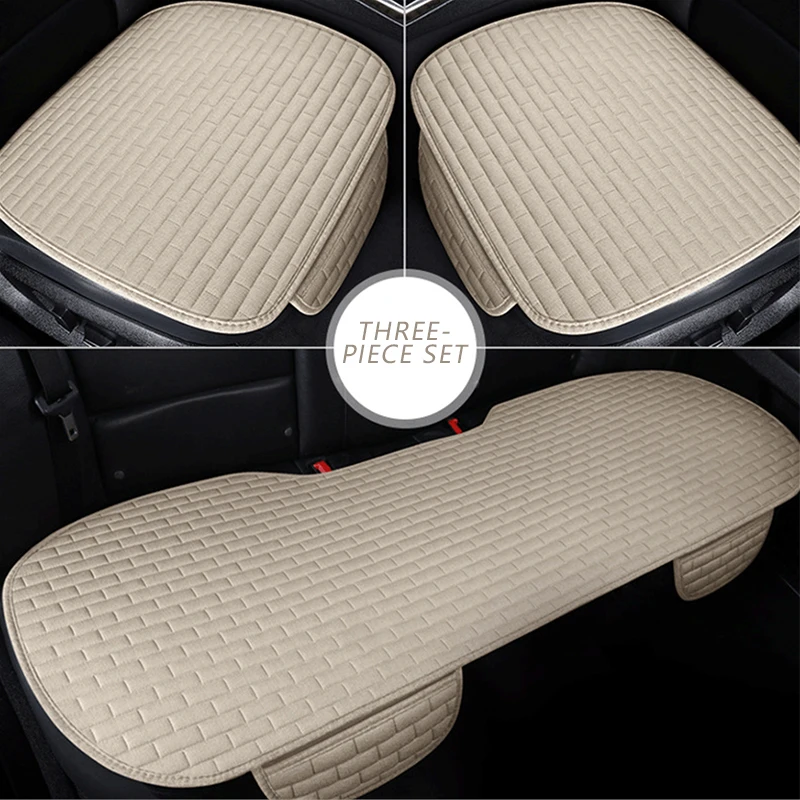 Flax Car Seats Cover Automobile Seat Backrest Cushion Universal Car Seat Protector Breathable Pad