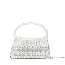 Ladies Pearly Wedding Bridal Party girl Bag Luxury Evening Clutch Beaded Pearl Dinner Bags banquet handmade handbag