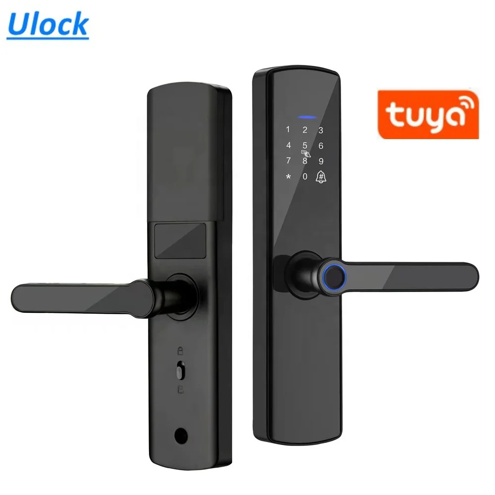 2022 Ulock Smart Best TUYA WIFI Fingerprint Smart Door Lock Keypad for wooden doors