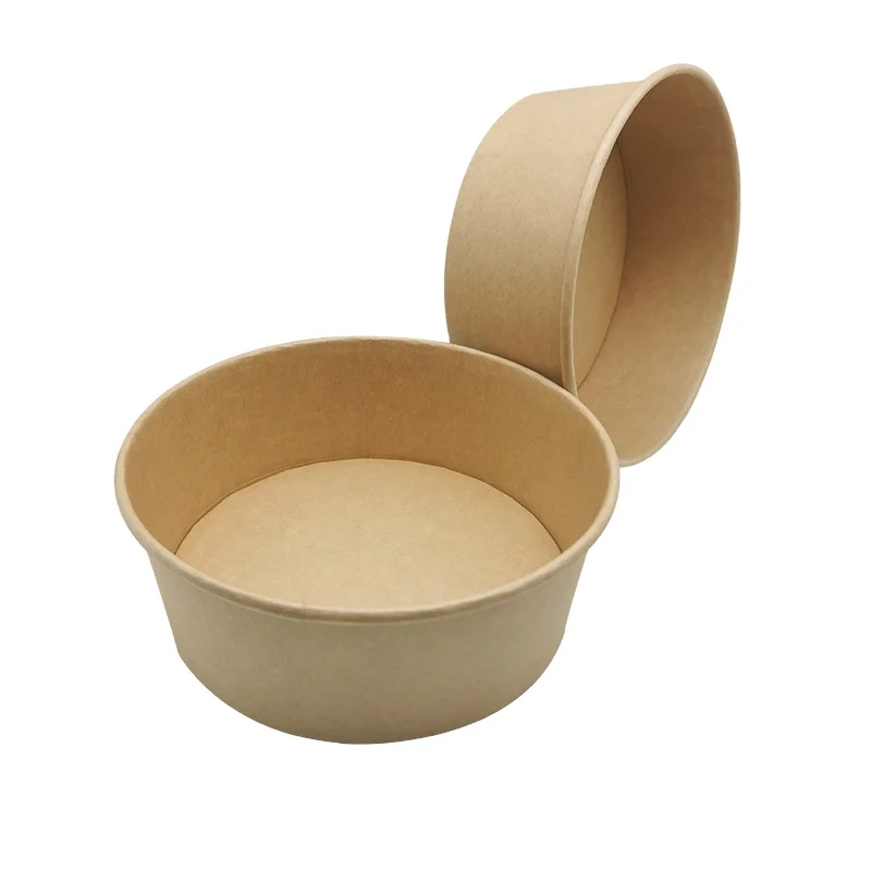 OEM/ODM 160z 26oz PLA kraft Disposable Take Away Food Salad paper Bowl with lid