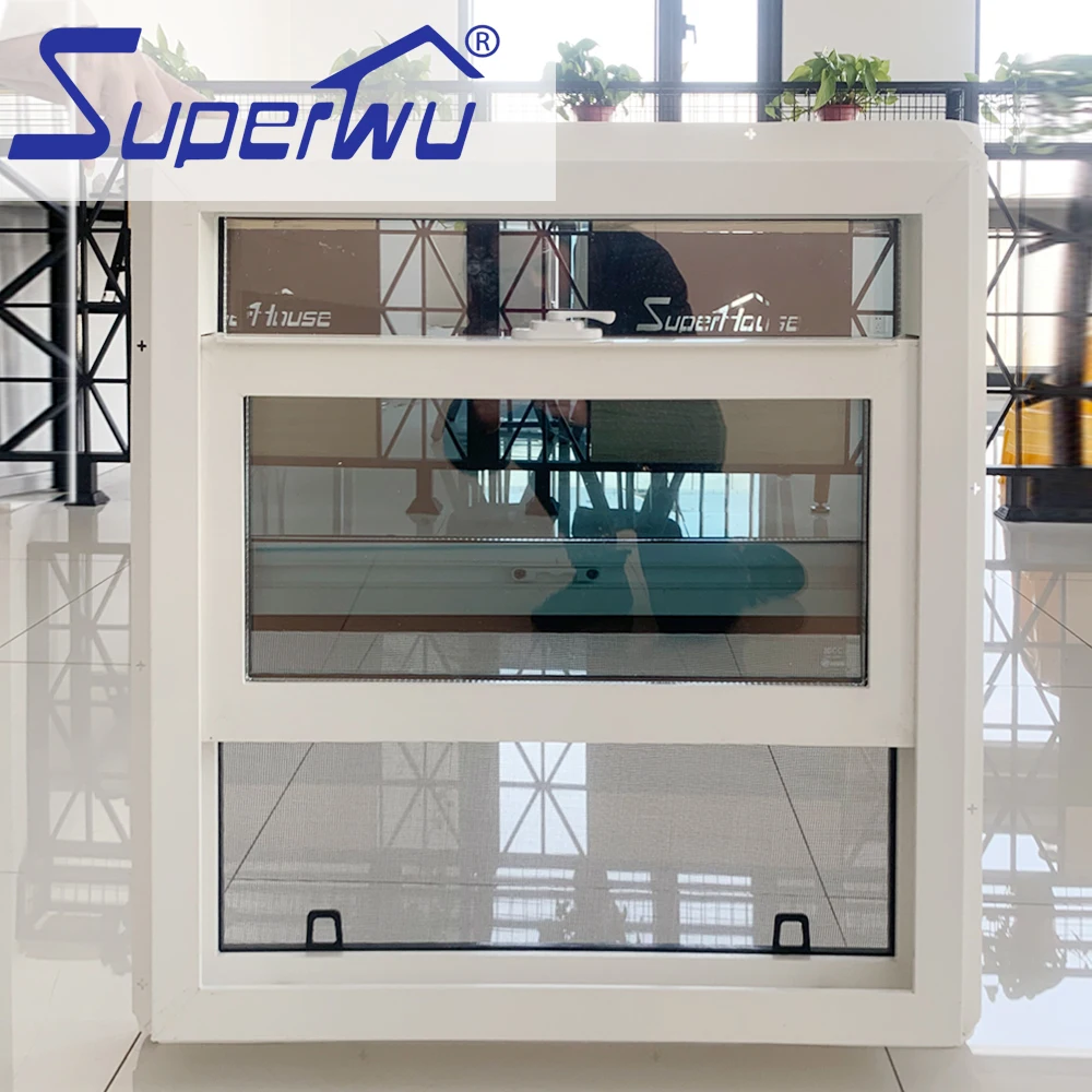 Aluminum Hung Windows Modern Vertical Sliding Design With Decorative Grids