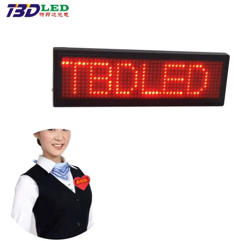 Hotel Digital Lighting Wearable Pin Name Board Programmable Led Name Badge Led Name Tag