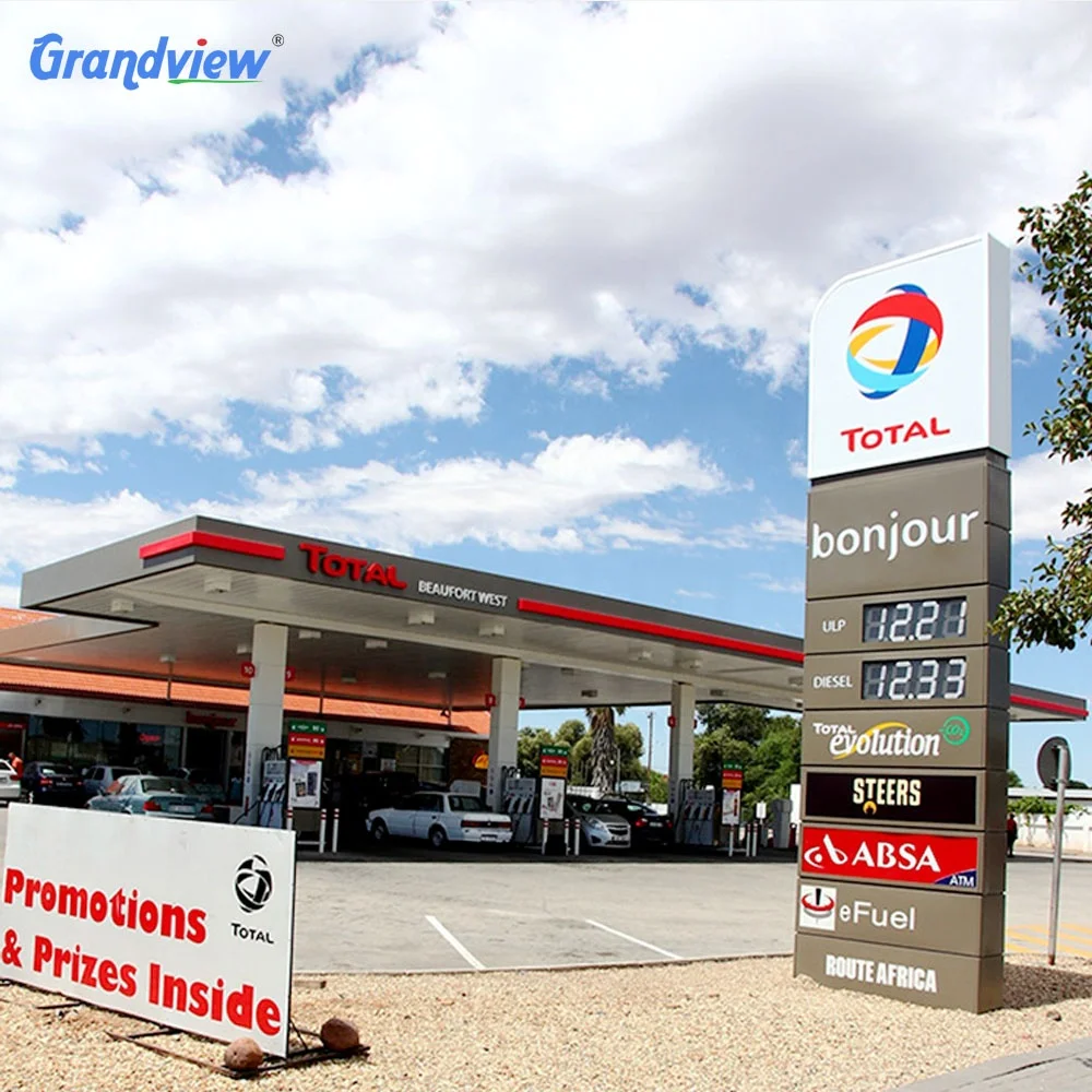 Топлива станции технического обслуживания навес постоянного пилона газа с полями дисплея pumbe вывеска бензин