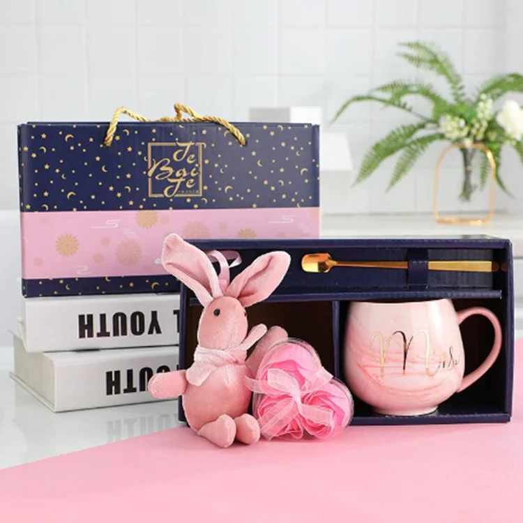 Mug business gift box Ceramic coffee cup with colorful gift box Business premium gift creative souvenir Simple