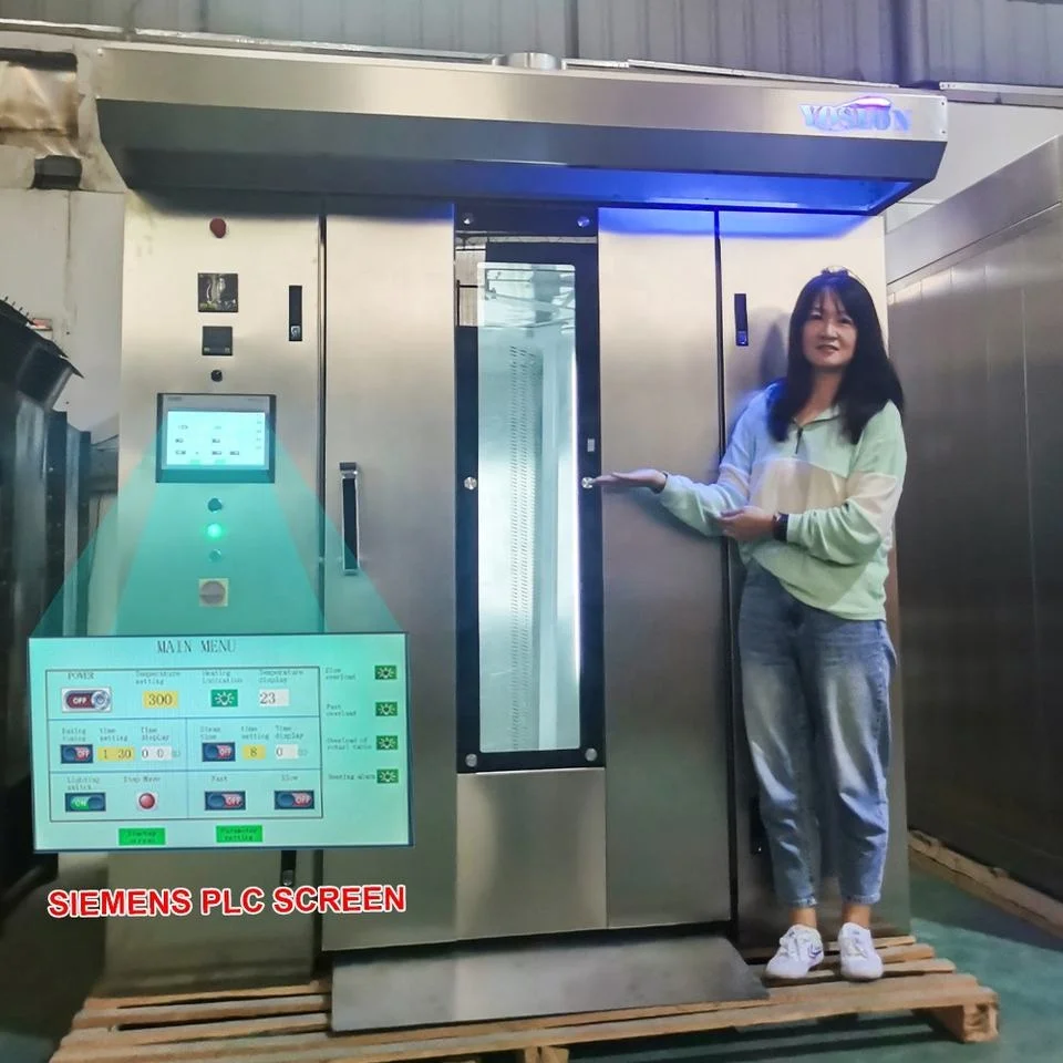 YOSLON Professional Commercial Smart Panel SIEMENS PLC SCREEN Electric 32 Tray Convection Baking Oven Rotary Oven For Bakery /G