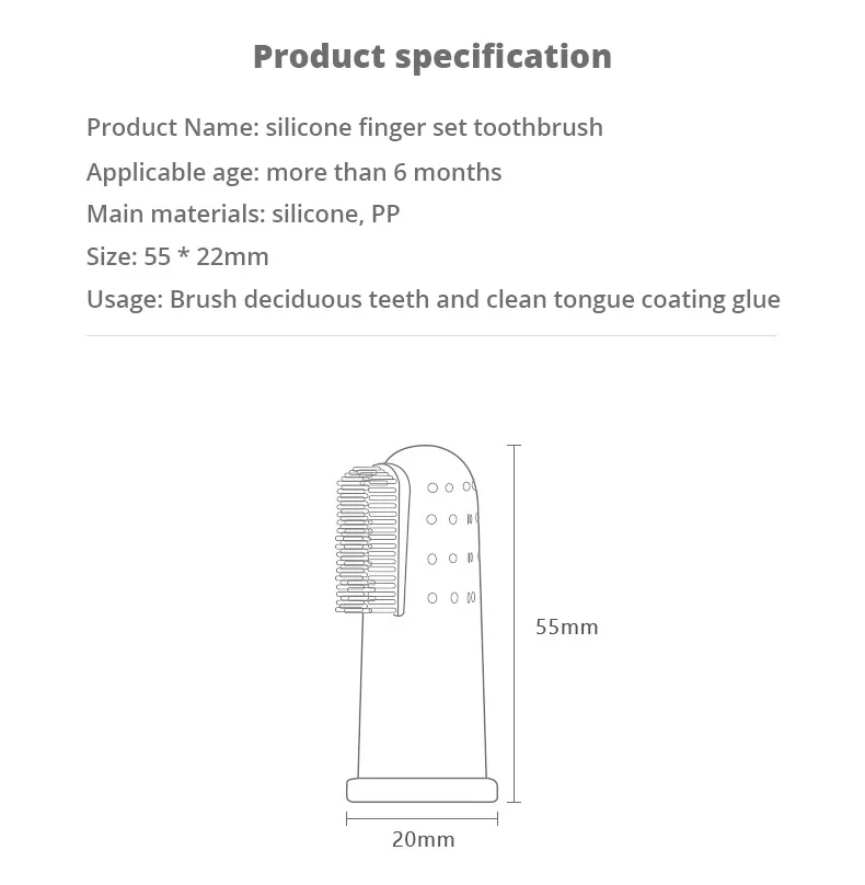 New Design Baby Finger Toothbrush Easy Oral Hygiene Babies Cleaning Teeth Soft Silicone Baby Finger Toothbrush For Training